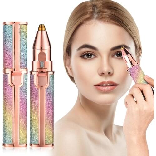 2 In 1 Mini Hair Removal Lady Shaver Low Noise Facial Body Leg Bikini Cheek Upper Lip Women Home Travel Portable Electric Epilat