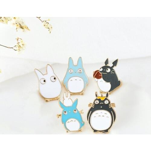 5 Style Totoro Anime Badges Cartoon Animals Brooches Totoro Family Metal Pins Jackets Lapel Pin Backpack Button Jewelry Kid Gift