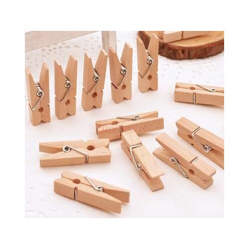 50pcs Pure wood color clip wedding photo clip photo clip note clip