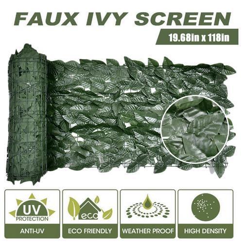 50X300CM Encrypted Artificial Hedge Leaves Faux Lvy Leaf Privacy Fence Screen Simulation Plants Fence For Outdoor Garden Yard