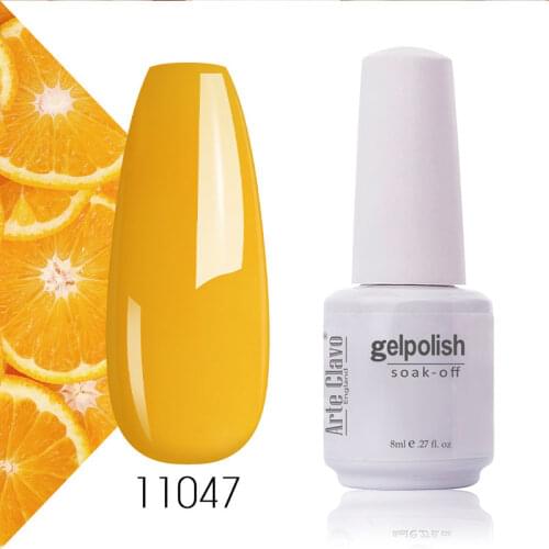 Arte Clavo Gel Nail Polish Yellow Blue Colorful Semi Permanent Soak Off UV LED Nail Art Manicure Top Base Coat Gel Polish Hybrid