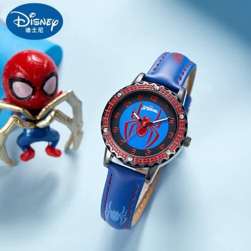 Disney Cartoon Character Spider-Man Watch Children Watch Luminous Waterproof Quartz Watch Clock Childrens Watch Gifts for Boys