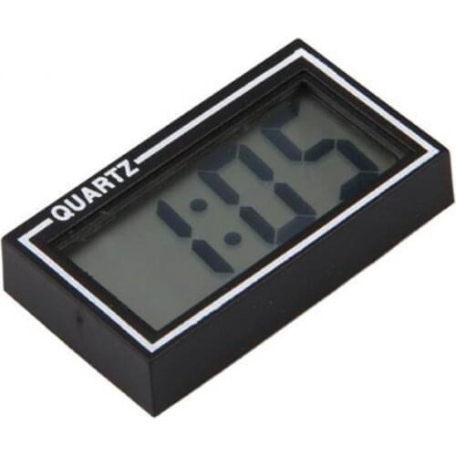 Digital LCD Display Auto Car Dashboard Date Time Calendar Mini Clock Black