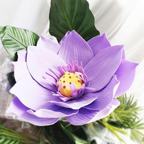 Giant Foam Flowers Large Lotus Head Diy Home Wedding Party Photography Background Wall Stage Decoration Fashion Purple Flowers