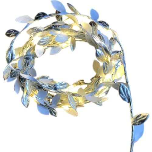 10M 100LEDs Leaf Garland Holiday Lamp AA Battery Operate Copper LED Fairy String Lights For Christmas Wedding Party Art Decor
