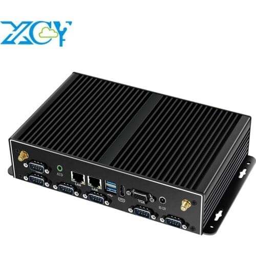 XCY Intel Core i7 i5 4200U i3 Mini PC 2*LAN 6*RS232 4*USB HDMI VGA WiFi 3G 4G Embedded Industrial Micro Computer Windows Linux
