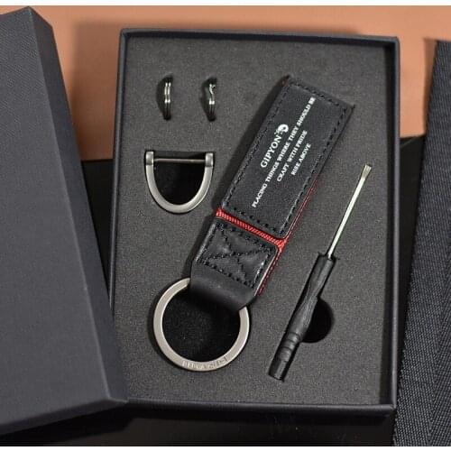 New boutique leather leather car boutique Keychain creative leather KEYCHAIN GIFT BOX