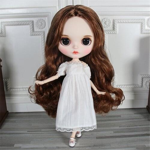 DBS Clothes for blyth doll icy licca cute white dress lace lady free shipping girl gift