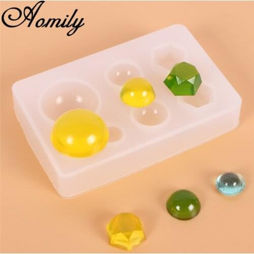 Aomily Silicone Resin Epoxy Mold DIY Jewelry Decoration Pendant Bracelet Making Molds Cake Molds Crystal Diamond Mold Decoration