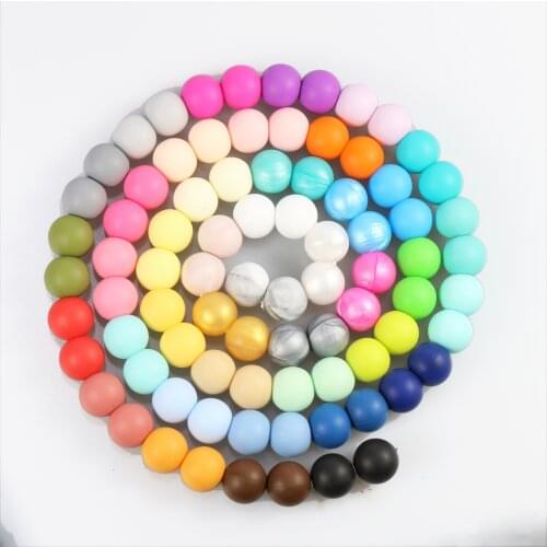 Silicone Beads 10mm Round Baby Teething Necklace Food Grade Teether Oral care For Round Silicone Beads BPA Free shipping