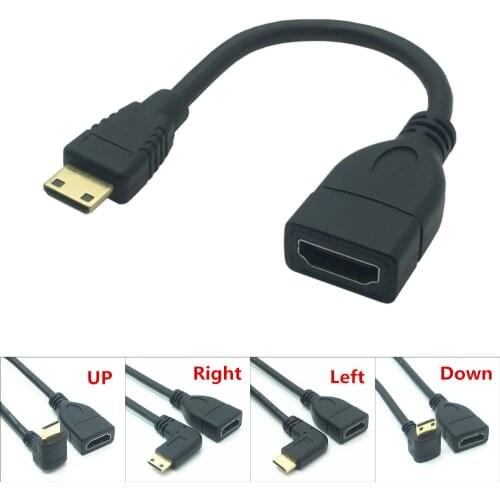 Standard 1080P Mini HDMI-compatible to HDTV Cable Male to Female 90 degree right angle Converter Adapter Extension Adapter