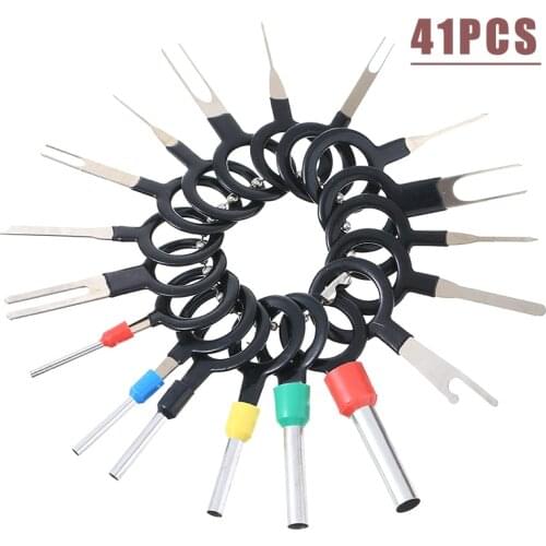 41pcs Universal Car Terminal Removal Tool Auto Wire Harness Terminal Removal Retractor Needle Release Pin Extractor Repair Tools