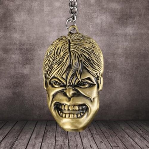 Vintage Movie Avengers-Hulk Mask Keychain Pendant Action Figure Head Portrait Key Chain Keyring For Gift