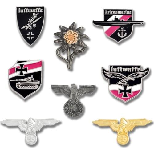 Air force Navy Army German eagle Metal Pins Jewelry color Powerful Emblem lapel Brooches badges War history Culture gift