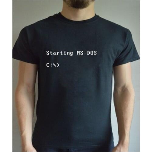 Funny Printed T Shirt Ms Dos Cool Pc Retro Geek Birthday Present Newest 2019 T Shirt Men T Shirt Funny T-Shirt Men Custom Tees
