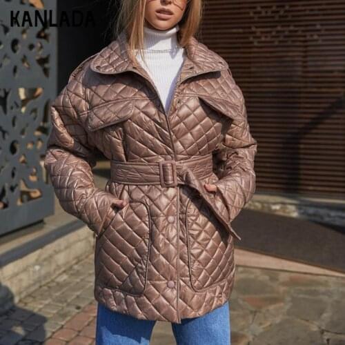 Womens Winter Coats 2021 Stand-up Collar Jane Constraint Waist Design Feel-good Cotton Womenswear Loose-fitting Casual Jacket
