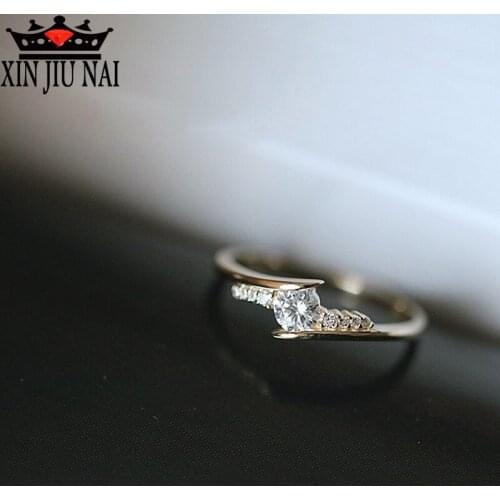 2020 new 14K Gold Fashion Simple Style Charm Lady Ring Set Top Zircon Jewelry CZ Party/Travel/Office Jewelry Anniversary Gift