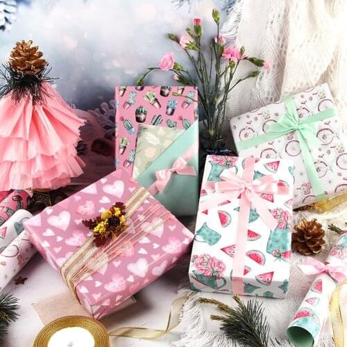 10pcs Gift Wrapping Paper Valentines Day Birthday Gift Gift Box Wrapping Paper Background Paper