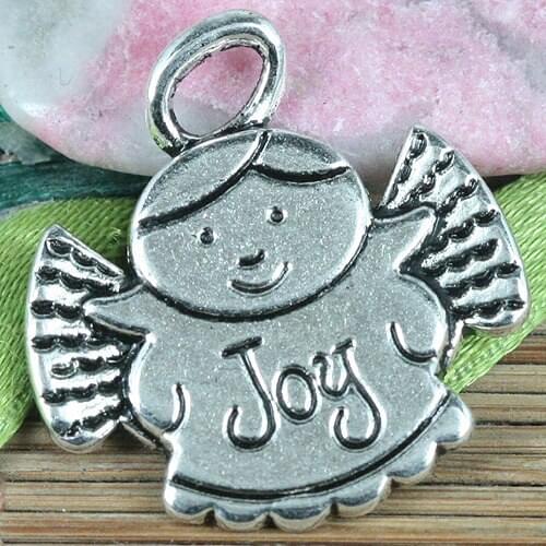 14pcs tibetan silver color Joy angel pendant EF0215