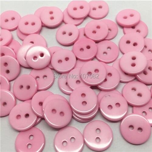 200PCS 13mm Pink Resin Buttons With 2 Holes Shirt Dress Round Buttons For Sewing Cardmaking