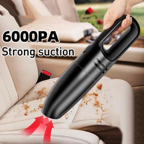 Wired Car Vacuum Cleaner Portable with Handheld Vacuum Cleaner 120W 6000pa Strong Suction Mini Cleaner for Cars with Storage bag