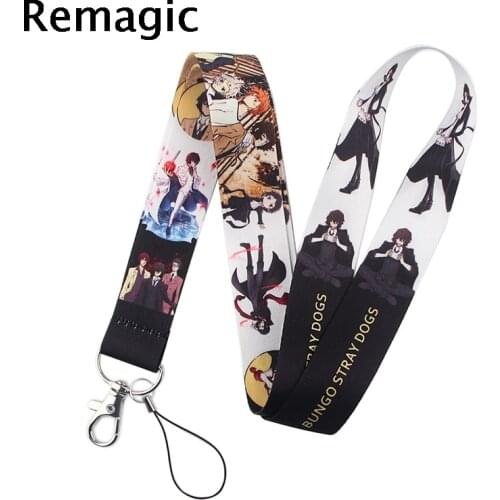 Bungo Stray Dogs Cartoon Icons Style Anime Lovers Key Chain Lanyard Neck Strap for USB Badge Holder DIY Hang Rope Key Strap 1PCS