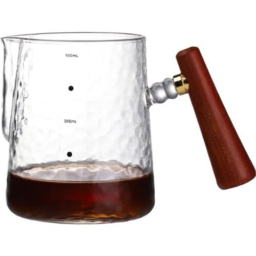 Tea Juice Milk Glass Cup Coffee Mug Wine Drink Cup High Borosilicate Glass Drinkware Espresso Steaming Pitcher with Measuremen
