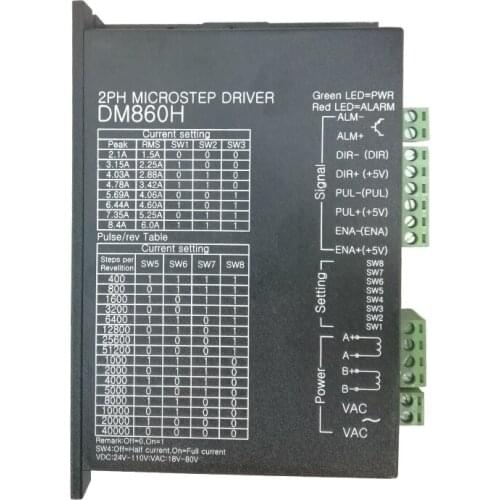 DC30V-100V AC24V- 70V 7.5A General purpose 86 stepper motor driver DM860H 256 subdivision