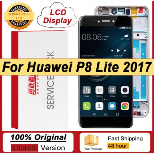 Original 5.2'' Display with Frame for Huawei P8 Lite 2017 LCD Touch Screen Digitizer P9 Lite 2017 PRA-LA1 PRA-LX1 Repair Parts