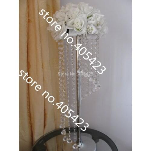 H 70cm table stand crystal bead wedding decoration road lead flower shelf centerpiece with bead (Not include flower)10pcs/lot