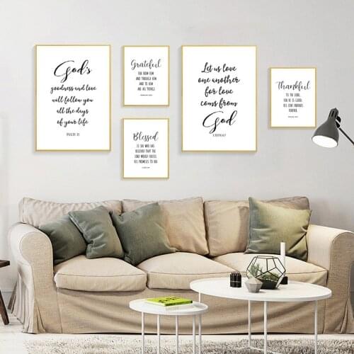 Prayer Psalm Canvas Painting Thankful God Quote Posters and Prints Christian Wall Art Pictures For Living Room Home Decor