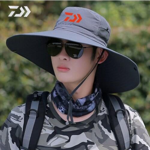 Daiwa Summer Men Fishing Sun Hat Sun Hat UV Protection Outdoors Big Canopy Sun Hat Camouflage Mountain Climbing Multipurpose Hat