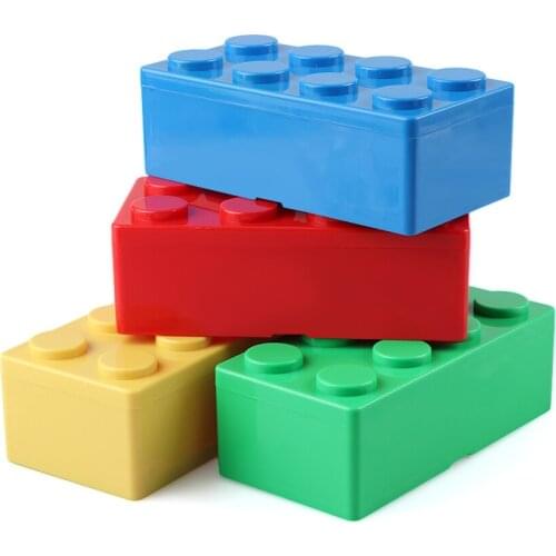 Colorful Plastic Saving Space Box Creative Storage Box Building Block Shaped Super Imposed Desktop Puzzle Game Toy