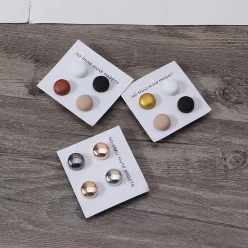 Strong Metal Plating Magnetic Hijab Clip Safe Hijab Brooch Luxury Accessory No Hole Pins Brooch Magnet for Muslim Scarf