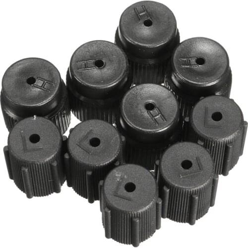 Car A/C System Charging Port Service Cap 5Pcs 13mm+ 5Pcs 16mm R134a High Low Automotive Charging Port Air Conditioning Caps