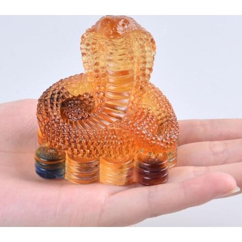 Liuli 12 Chinese Animal Zodiac Signs Snake Figurine Paperweight Beautiful Collectibles gifts