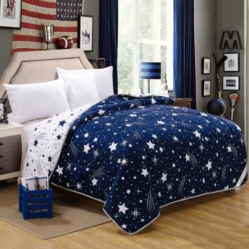 Star moon patchwork quilt home textile Summer comforter 200*230cm polyester blanket thin comforter geometric stripe white