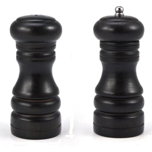 2pcs Salt And Pepper Grinder Hand Movement Wood Pepper Mill With Ceramic Grinding Cord Kitchen cooking tools