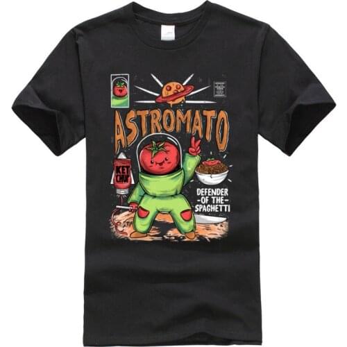 ASTROMATO Space Tomatoes T Shirt for Men Comics ostern Day T Shirt Short Sleeve Discount Funny Sweatshirts 100% Cotton