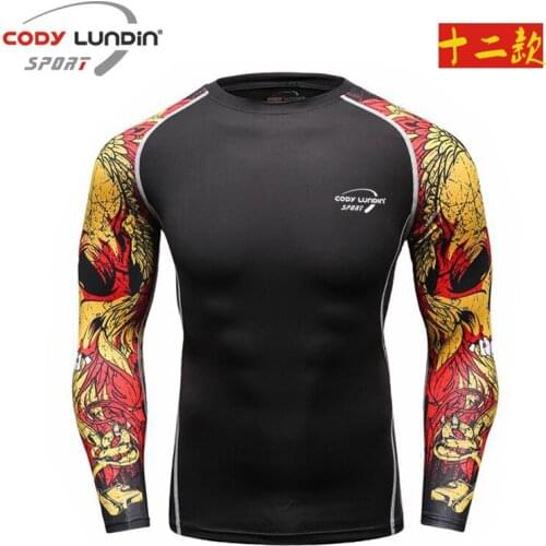 Men Compression Running T Shirt Fitness Tight Long Sleeve Sport tshirt Training Jogging Shirts Gym Sportswear Quick Dry rashgard
