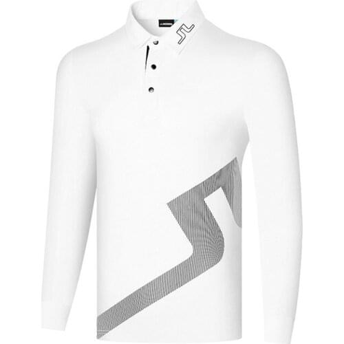 Golf apparel Men Spring and Autumn solid color Golf Clothes Long Sleeve Golf Shirt Quick-drying Breathable Golf Jersey 2021