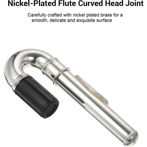 Nickel-Plated Flute Curved Head Joint Diameter 2cm Musical Instrument Accessories Headjoints Replacement Part
