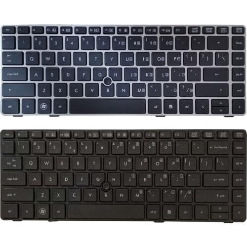 US laptop Keyboard For HP EliteBook 8470B 8470P 8470 8460 8460p 8460w ProBook 6460 6460b 6470 Keyboard with silver frame