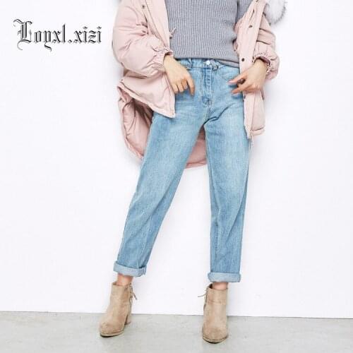 New Womens Jeans in Spring 2018 are loose and nonelastic skinny ankle-length Pants LQ0041