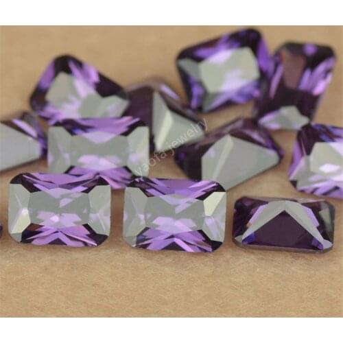 Wholesale 3X5mm~13X18mm Octangle Shape Lab Grown Light Purple Red Color CZ Stone Loose Synthesis Gems Cubic Zircon For Jewelry