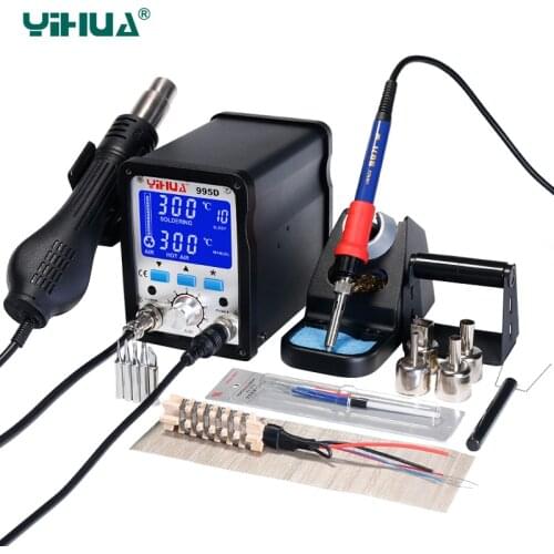 YIHUA 995D Hot air soldering station 60W Soldering Iron 650W Hot Air Gun Motherboard Desoldering Welding Repair Rework Station