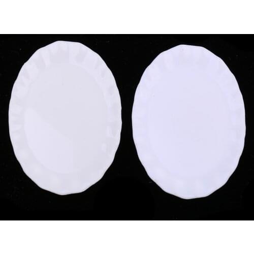 2x1/12 Plastic Miniature Middle Saucer Dish Dollhouse Tableware Accessories