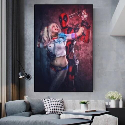 Marvel Deadpool Crazy Girl Movie Posters Superhero Figure Prints Anti-Hero Funny Canvas Painting Wall Art Picture For Home Decor