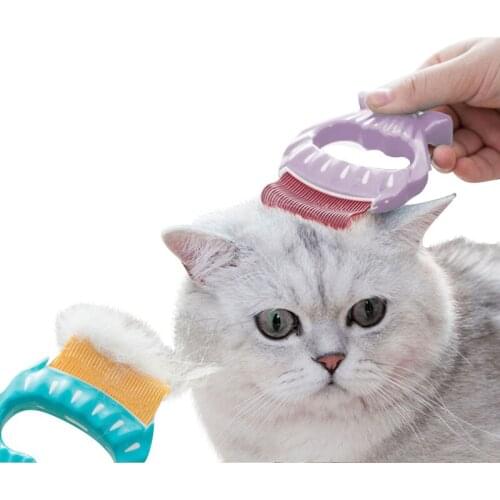Pet Cat Grooming Massage Brush With Shell Shaped Handle Hair Remover Pets Grooming Massage Tool For Clean Dogs Cats Accessories