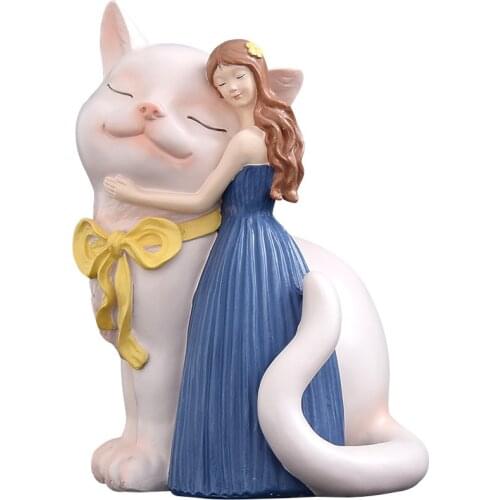 Nordic Ins Cute Resin Princess Panda Ornaments Art Home Livingroom Table Statues Accessories Crafts Office Figurines Decoration